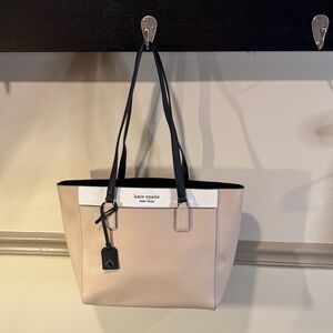 Kate Spade Cameron Street Havana Saffiano Leather Tote - Black Cream White (EUC)
